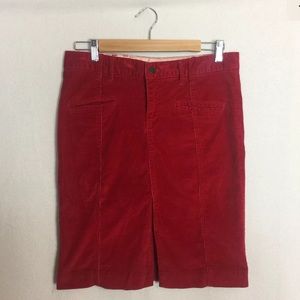 American Eagle Corduroy Skirt Red Knee Length 4